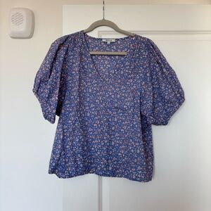 Madewell Floral Puff Sleeve Blouse